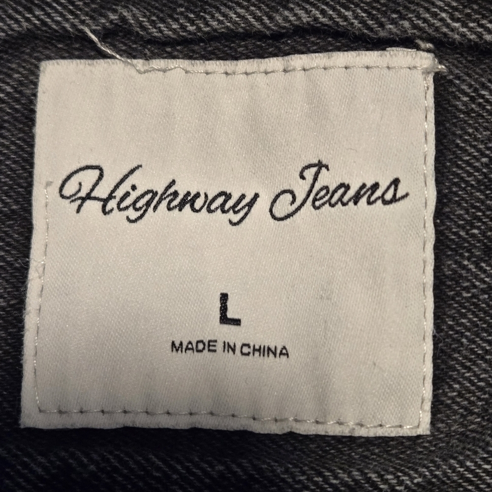 Vintage Highway Jeans Cropped Denim Jacket Women’s L Medium Wash Button Front - Picture 9 of 14